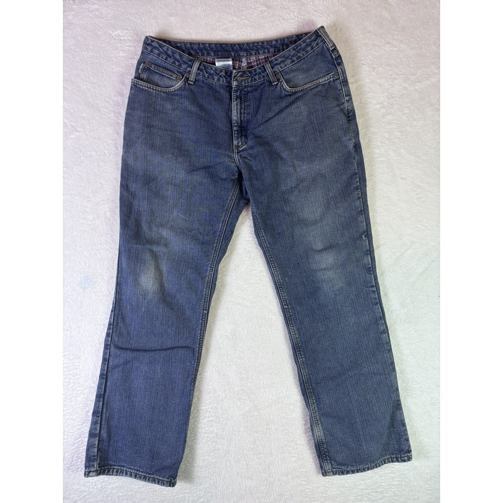 Carhartt Flannel Lined Women Jeans 14 x 32 Relaxed Fit Plaid (actual 14x30.5)